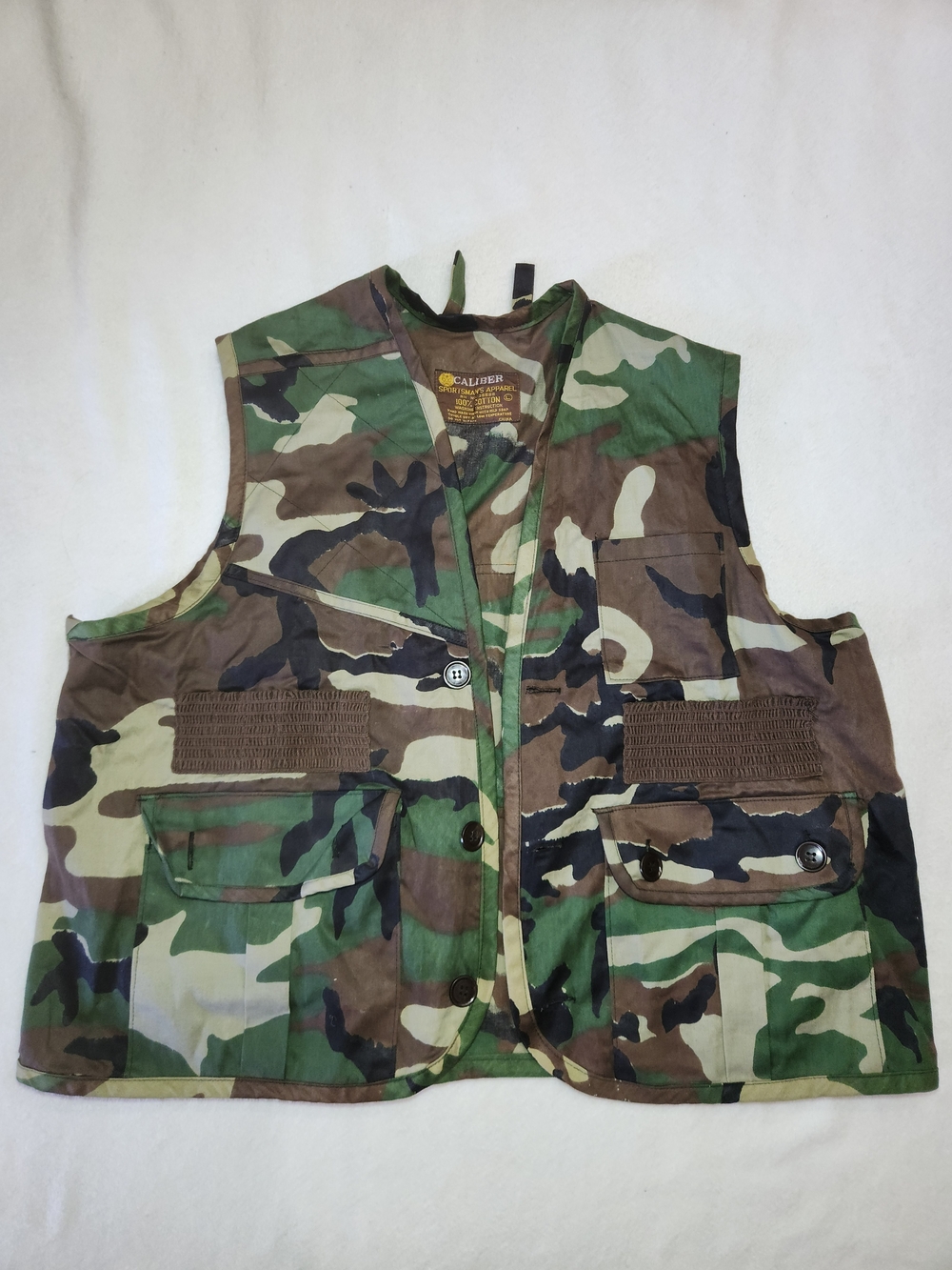 Vintage Caliber Brand Camo Hunting Vest Sportman Apparel Large